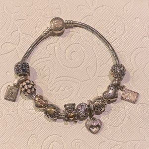 Pandora charm bracelet with charms included